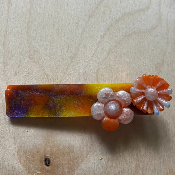 Colorful Resin Flower Hair Clips | Handmade | Buy 1 or Full Set - Picture 5 of 7